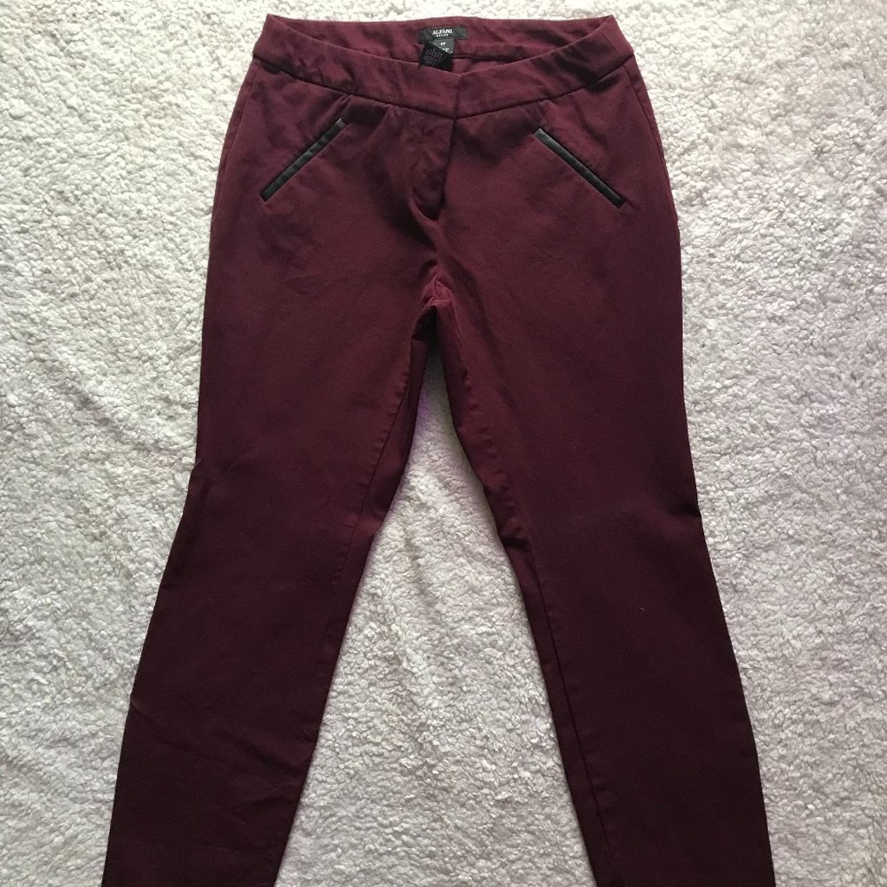 Burgundy skinny slacks